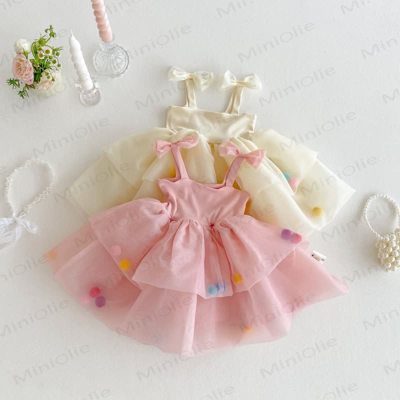 ベビー幼児女の子用蝶結びメッシュDress - image 3