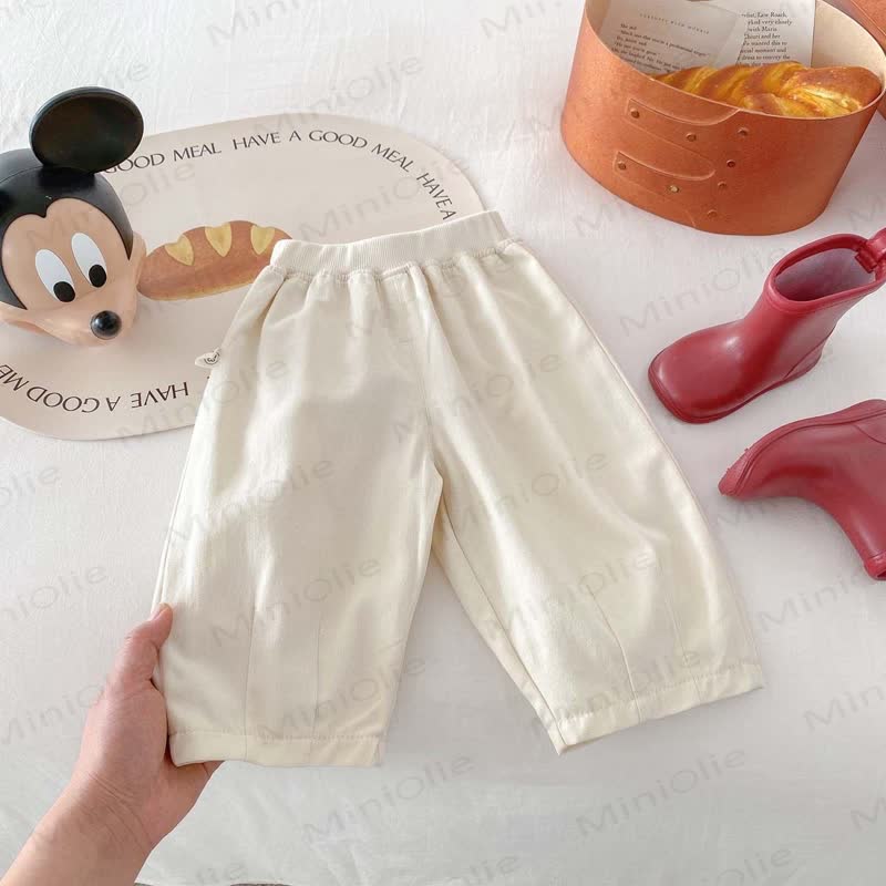 ベビー幼児用裾無地パンツ - ベージュ - 3～5歳 - image 5