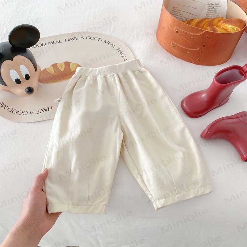 ベビー幼児用裾無地パンツ - ベージュ - 3～5歳 - image 5