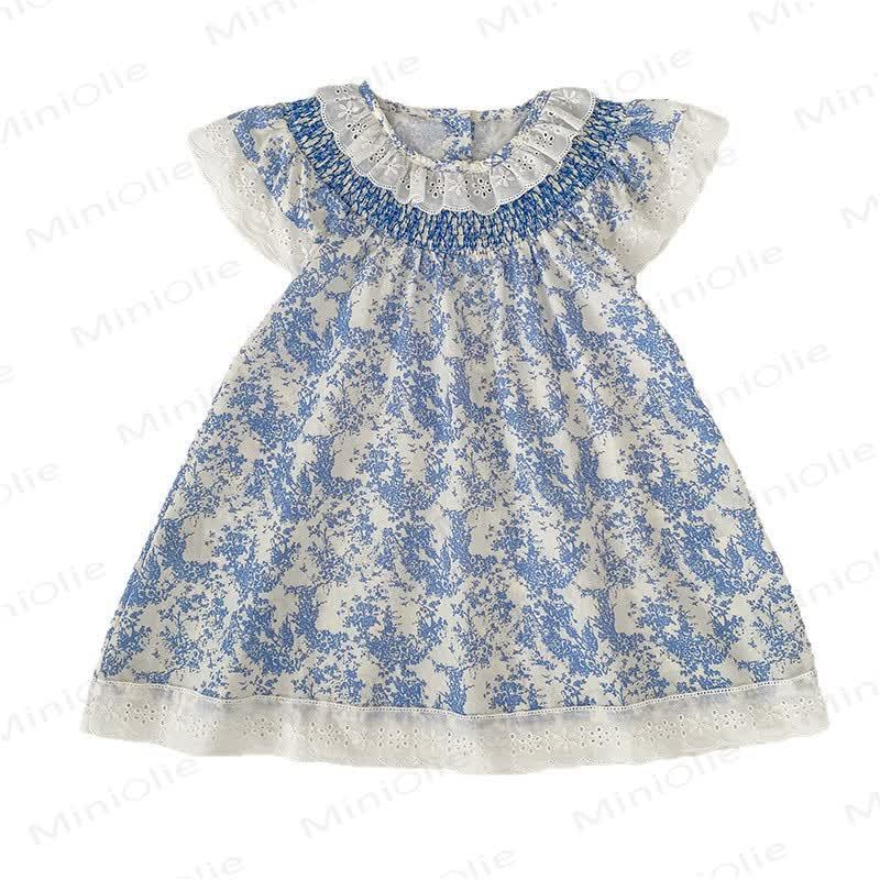 ベビー幼児女の子用ブルーフラワーレースDress - image 6