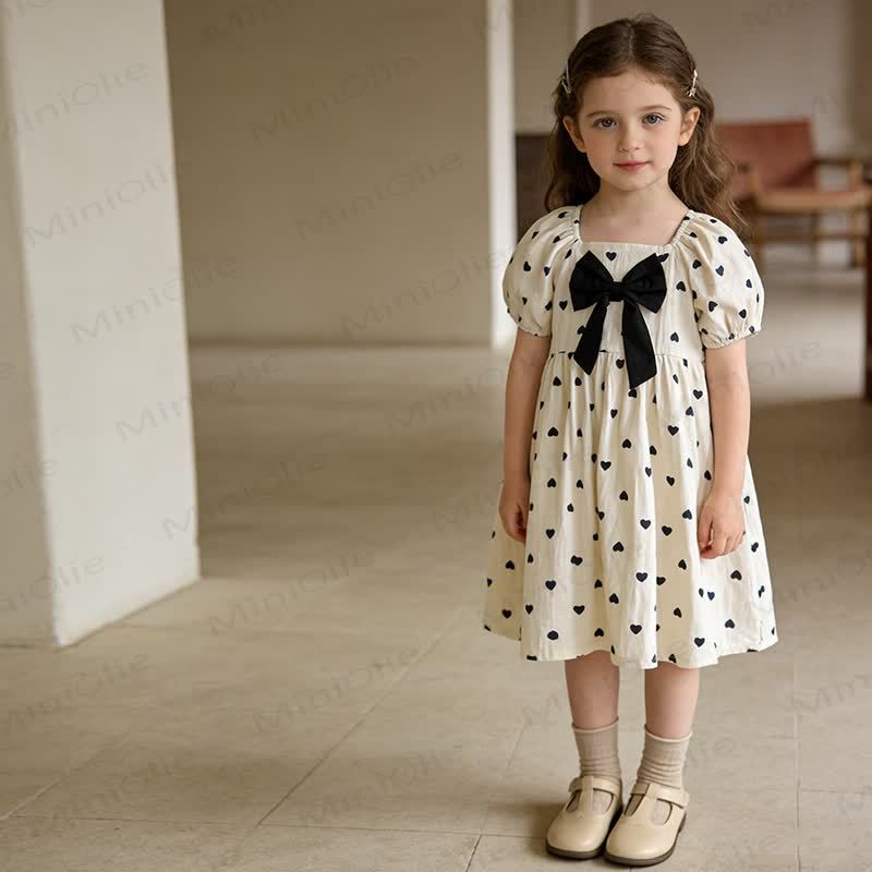 ベビー幼児女の子用ベージュリボンラブDress - image 5