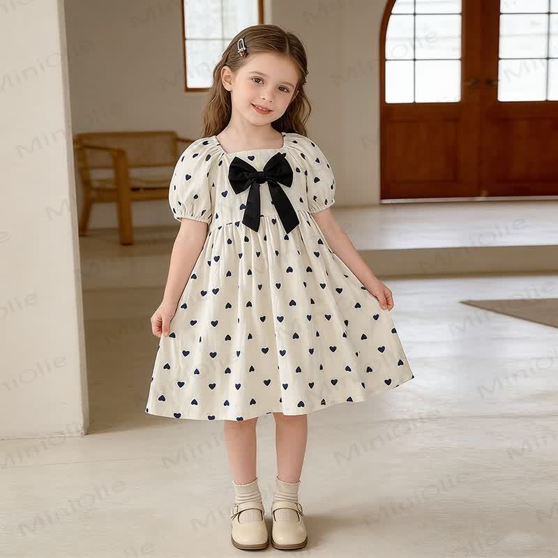 ベビー幼児女の子用ベージュリボンラブDress - image 6