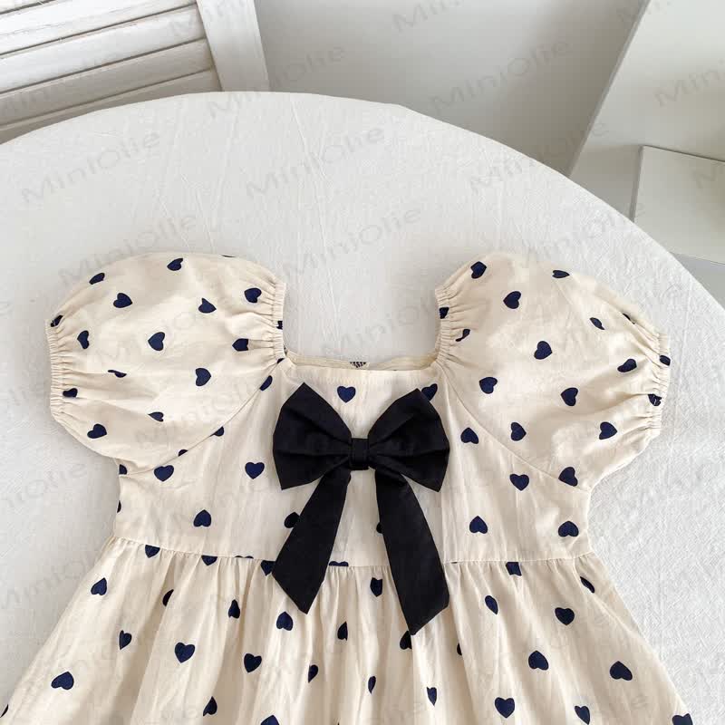 ベビー幼児女の子用ベージュリボンラブDress - image 7