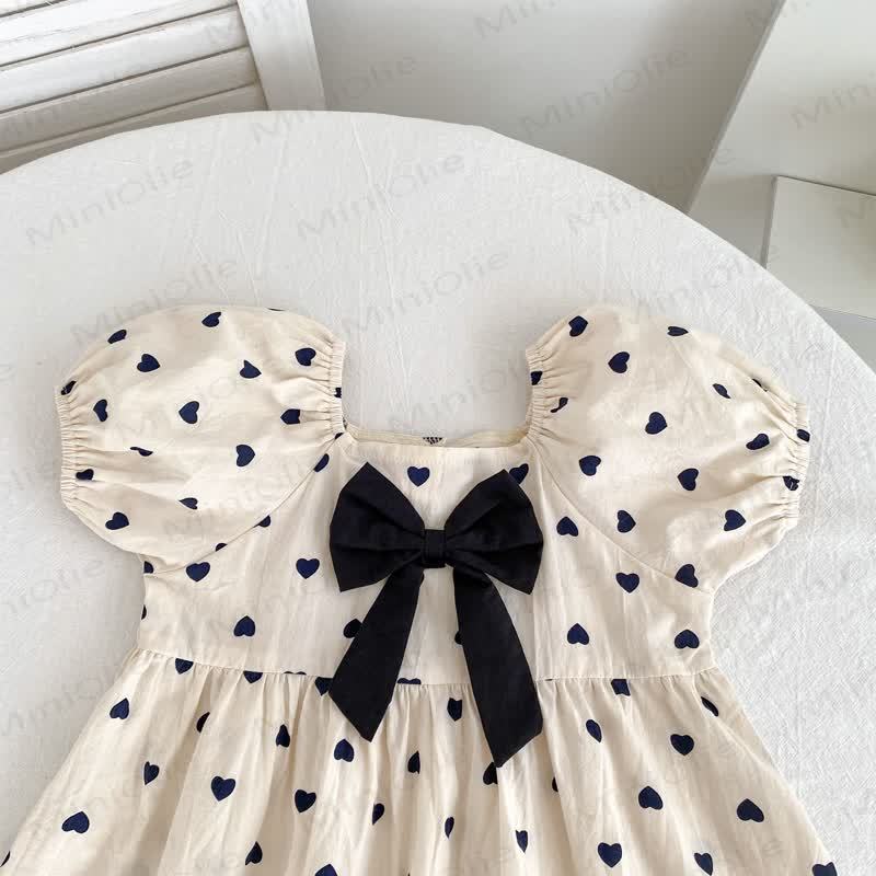 ベビー幼児女の子用ベージュリボンラブDress - image 7