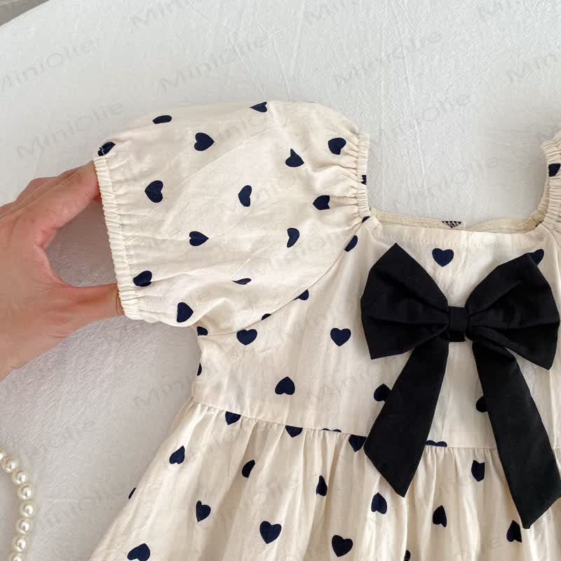 ベビー幼児女の子用ベージュリボンラブDress - image 8