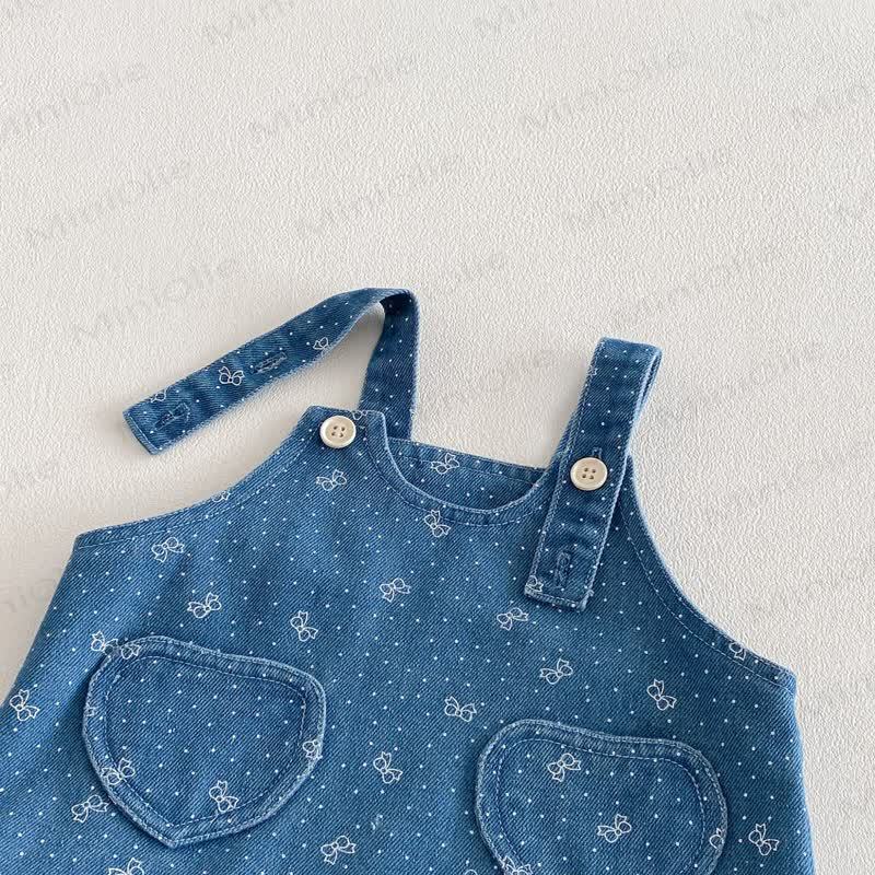 ベビー幼児女の子用リボン付きスイートラブDress/ベージュトップ - image 5