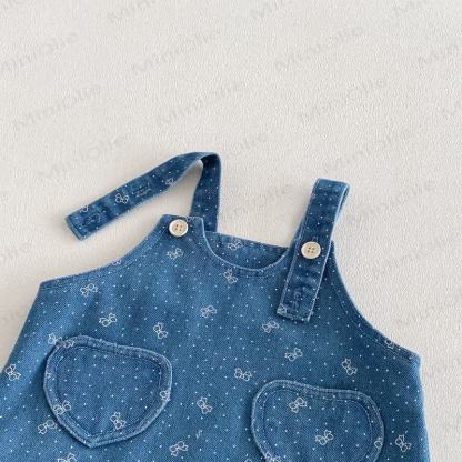 ベビー幼児女の子用リボン付きスイートラブDress/ベージュトップ - image 5