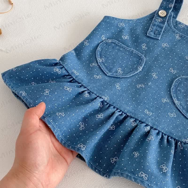 ベビー幼児女の子用リボン付きスイートラブDress/ベージュトップ - image 8