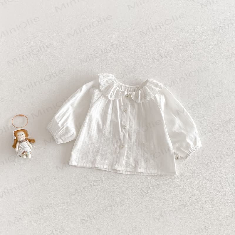 ベビー幼児女の子用リボン付きスイートラブDress/ベージュトップ - ベージュトップス - 3～5歳 - image 4