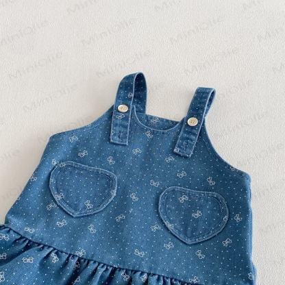 ベビー幼児女の子用リボン付きスイートラブDress/ベージュトップ - image 7