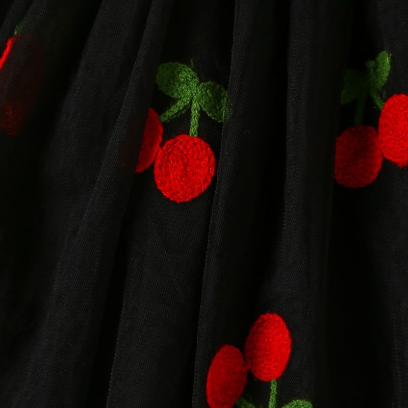 女の子用スウィートフライングスリーブメッシュDress - image 10