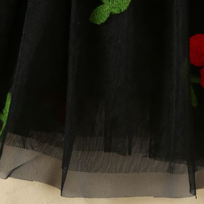 女の子用スウィートフライングスリーブメッシュDress - image 11