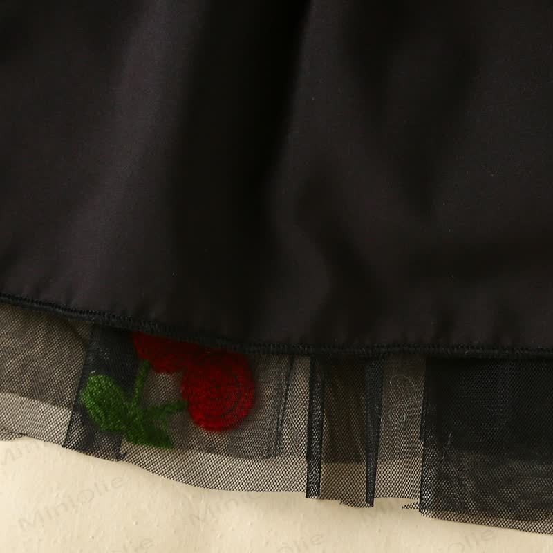 女の子用スウィートフライングスリーブメッシュDress - image 12