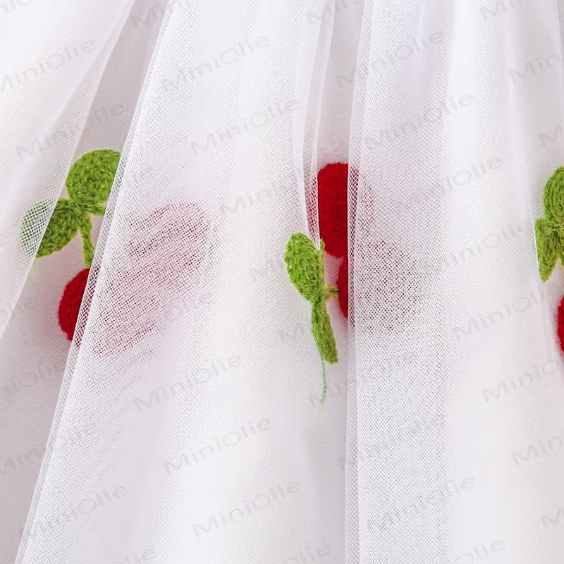 女の子用スウィートフライングスリーブメッシュDress - image 15