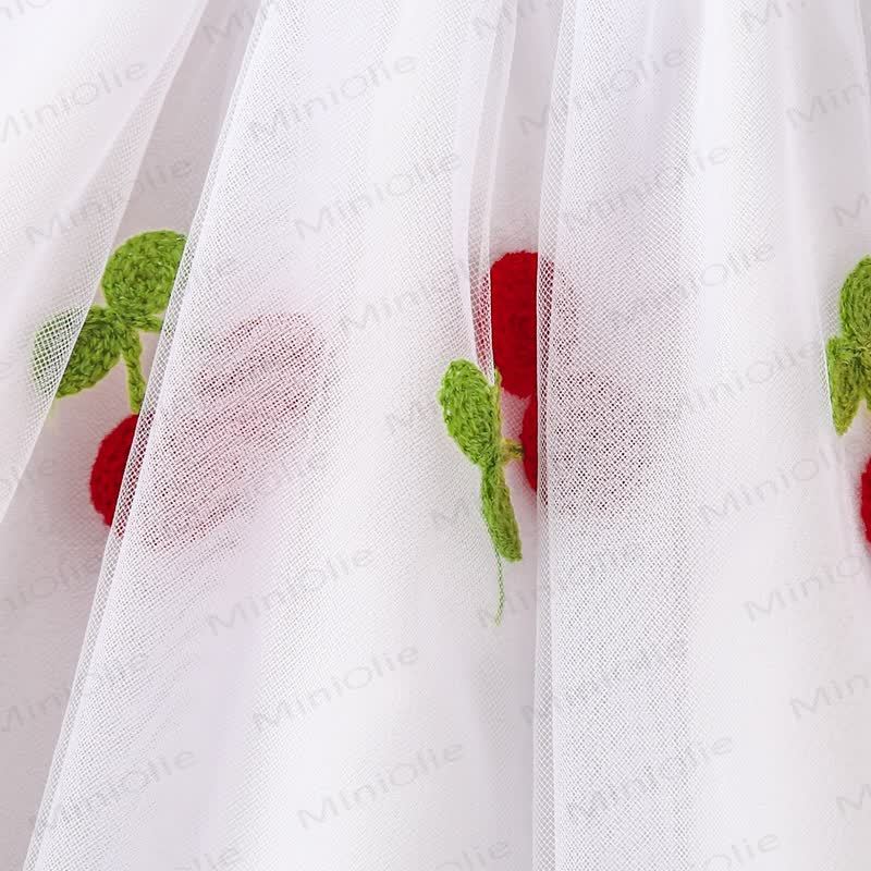 女の子用スウィートフライングスリーブメッシュDress - image 15