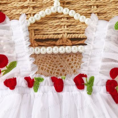 女の子用スウィートフライングスリーブメッシュDress - image 18