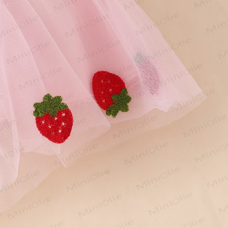 女の子用スウィートフライングスリーブメッシュDress - image 23