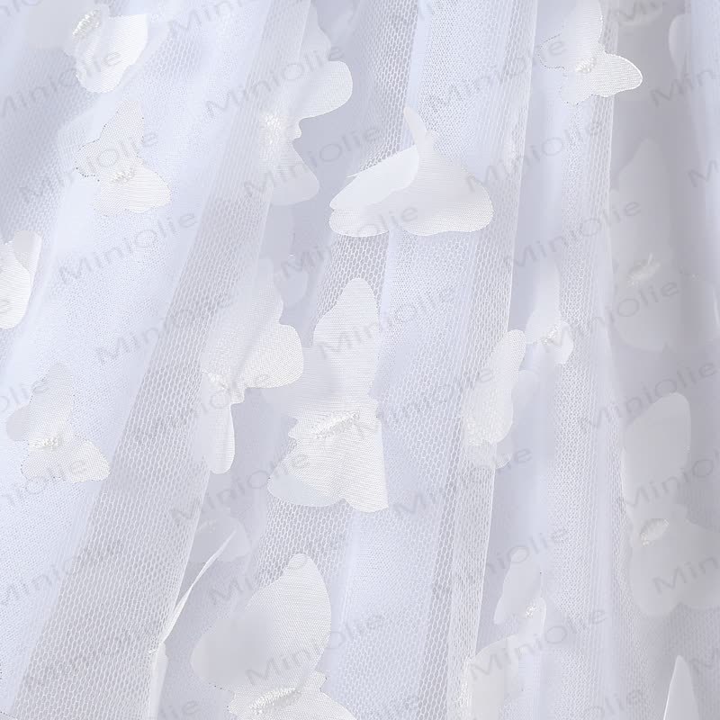 女の子用スウィートフライングスリーブメッシュDress - image 26