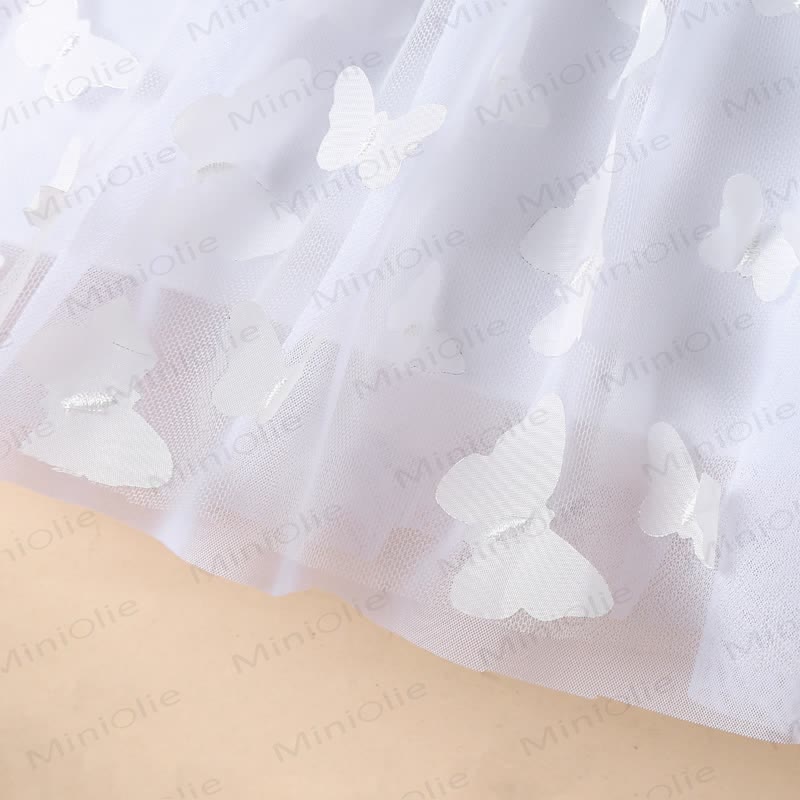 女の子用スウィートフライングスリーブメッシュDress - image 27