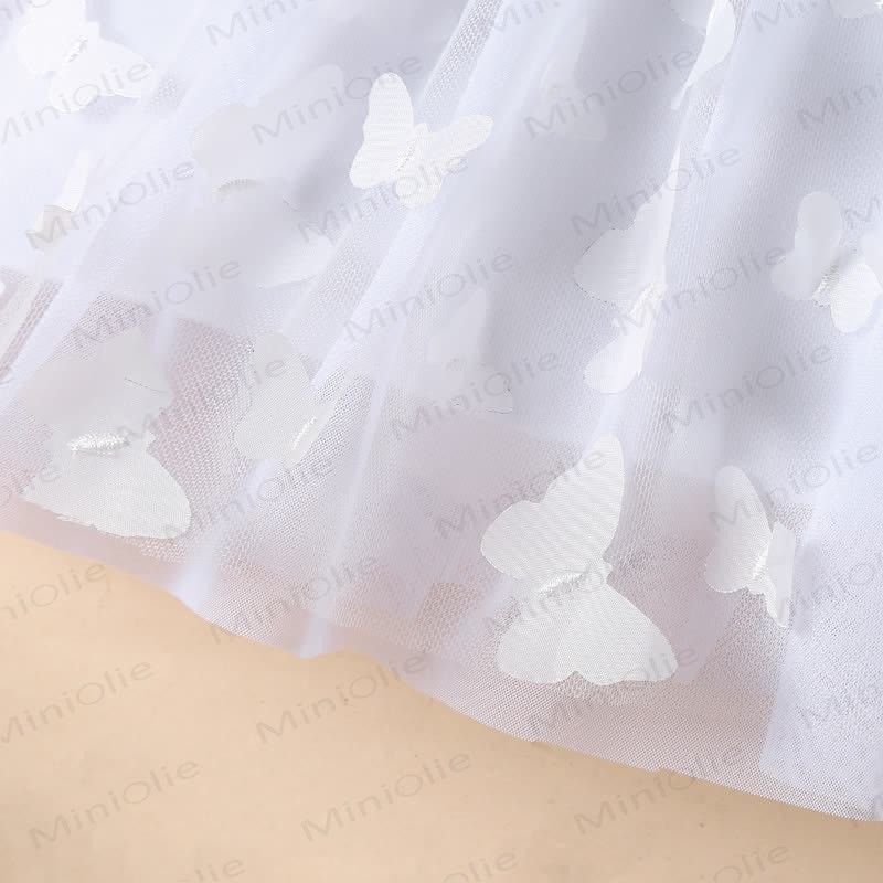 女の子用スウィートフライングスリーブメッシュDress - image 27