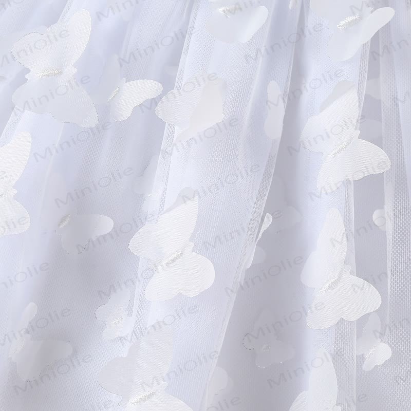 女の子用スウィートフライングスリーブメッシュDress - image 28