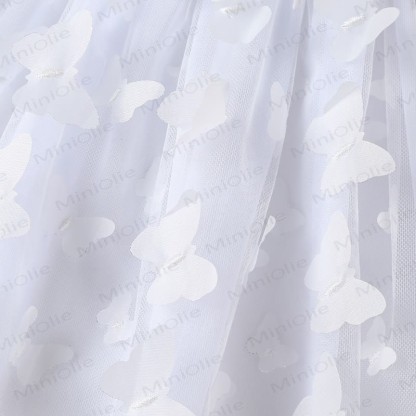 女の子用スウィートフライングスリーブメッシュDress - image 28