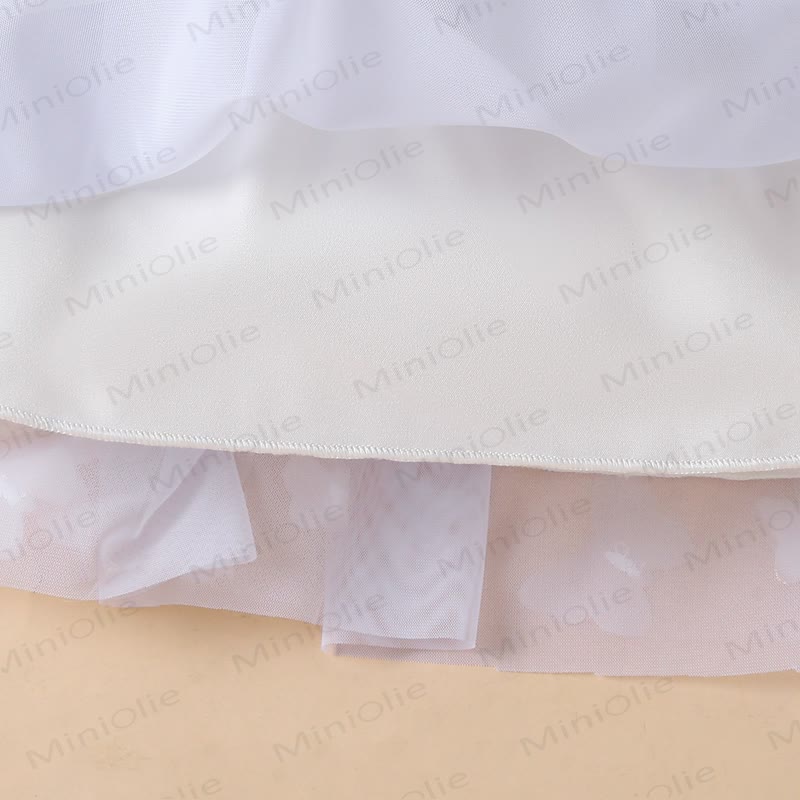 女の子用スウィートフライングスリーブメッシュDress - image 29