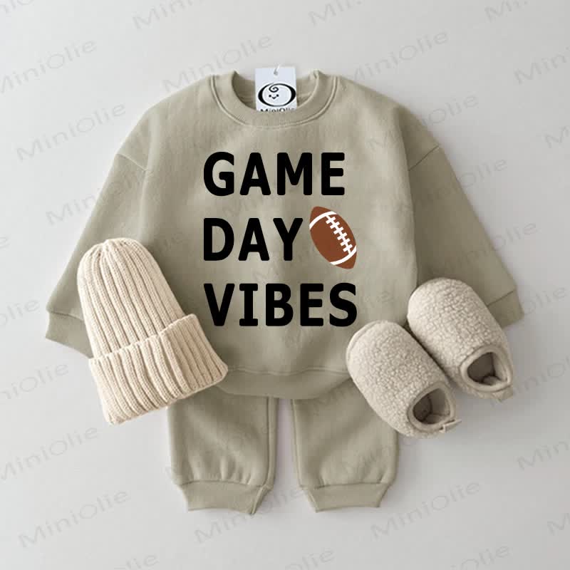 GAME DAY VIBESベビー スウェットシャツ 2点セット グレーグリーン - グレーグリーン - 2～3歳 - image 1