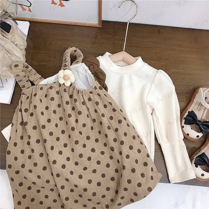 幼児用女の子用リボンドットコードDress - image 4