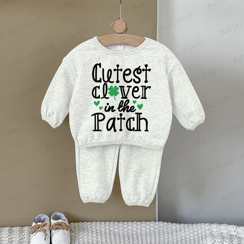 CUTEST CLOVER IN THE PATCHベビーラブ グレー スウェットシャツ 2点セット - グレー - 2～3歳 - image 1