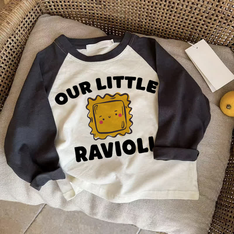 OUR LITTLE RAVIOLIベビー ダークグレー ラグランTシャツ - ドラック・グレイ - 2～3歳 - image 1
