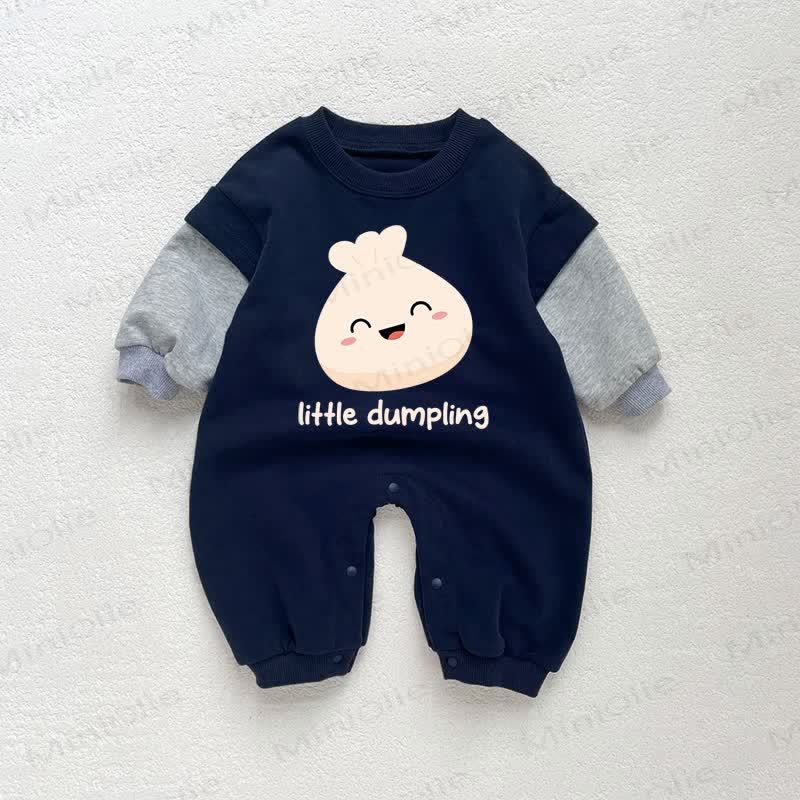 LITTLE DUMPLINGベビー 幼児用 ダークブルー カラーブロック ロンパース - ダークブルー - 18～24ヶ月 - image 1