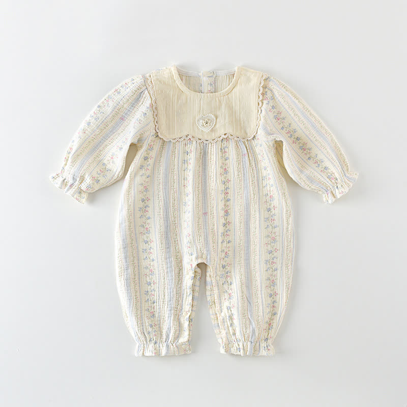 ベビーガールズ フローラル ベージュ ロンパース - ベージュ - 18～24ヶ月 - image 1