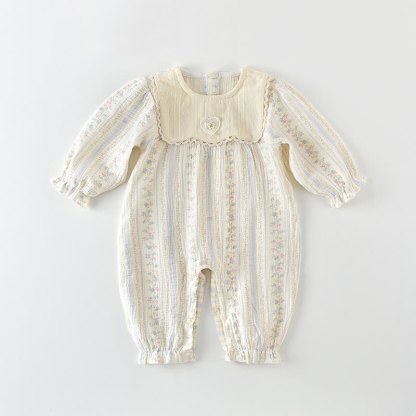 ベビーガールズ フローラル ベージュ ロンパース - ベージュ - 18～24ヶ月 - image 1