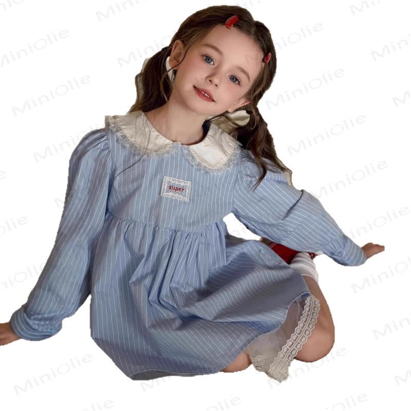 SUPER幼児用女の子用ブルーストライプレースDress - image 5