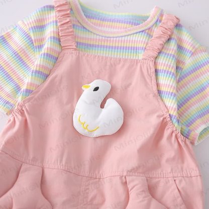 幼児用ダックストライプオーバーオール2ピースセット - image 6
