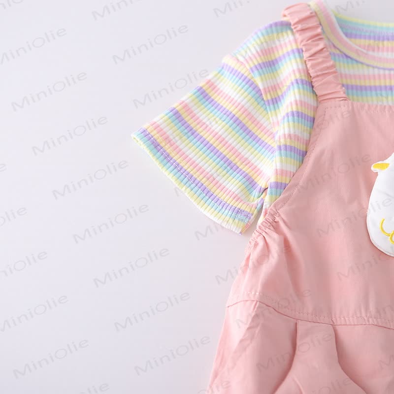 幼児用ダックストライプオーバーオール2ピースセット - image 7