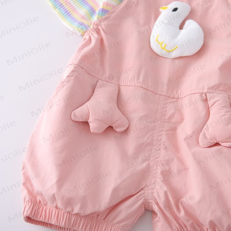 幼児用ダックストライプオーバーオール2ピースセット - image 8