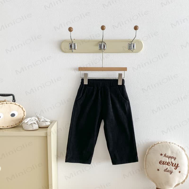 ベビー幼児用コード無地パンツ - 黒 - 8歳 - image 5