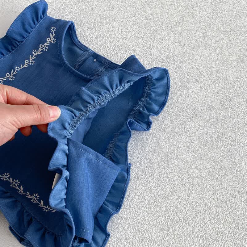 ベビー幼児女の子用無地タンクトップ/デニムパンツ/ボウトップ - image 10