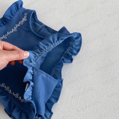 ベビー幼児女の子用無地タンクトップ/デニムパンツ/ボウトップ - image 10