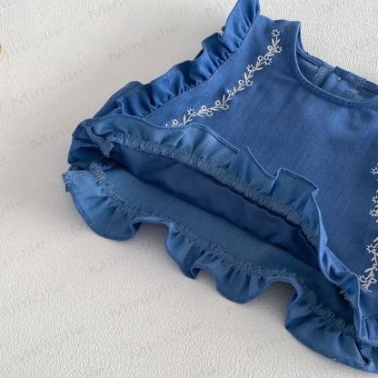 ベビー幼児女の子用無地タンクトップ/デニムパンツ/ボウトップ - image 12