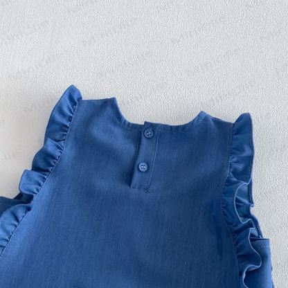 ベビー幼児女の子用無地タンクトップ/デニムパンツ/ボウトップ - image 13