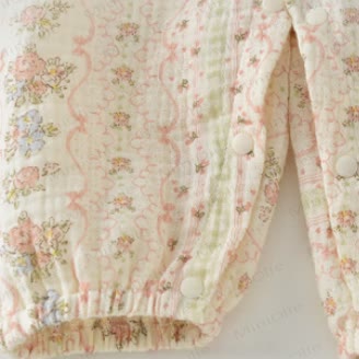 女の子用花柄カラーロンパース（帽子付き） - image 5