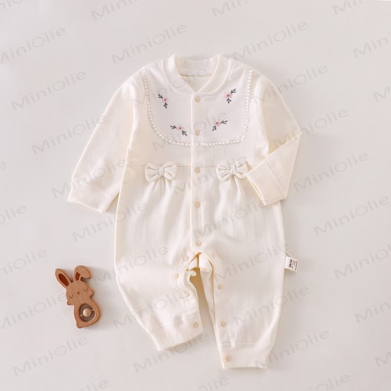 ベビーフローラルリボンパジャマロンパース - 黄色 - 18～24ヶ月 - image 2