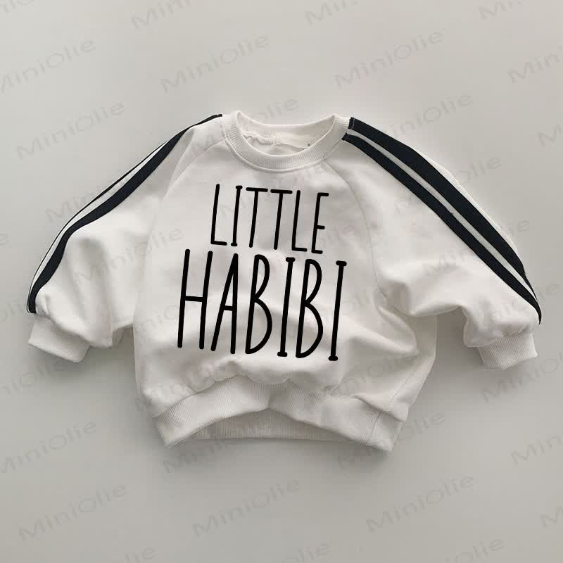 LITTLE HABIBIベビー ストライプ サイド ホワイト スウェットシャツ - 白 - 2～3歳 - image 1