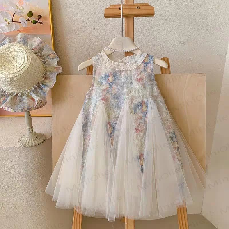 幼児用女の子用フラワーメッシュチュチュDress - image 2