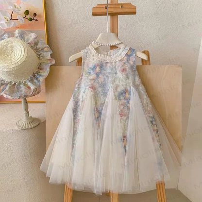 幼児用女の子用フラワーメッシュチュチュDress - image 2