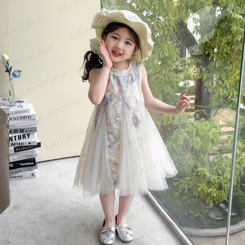 幼児用女の子用フラワーメッシュチュチュDress - image 5