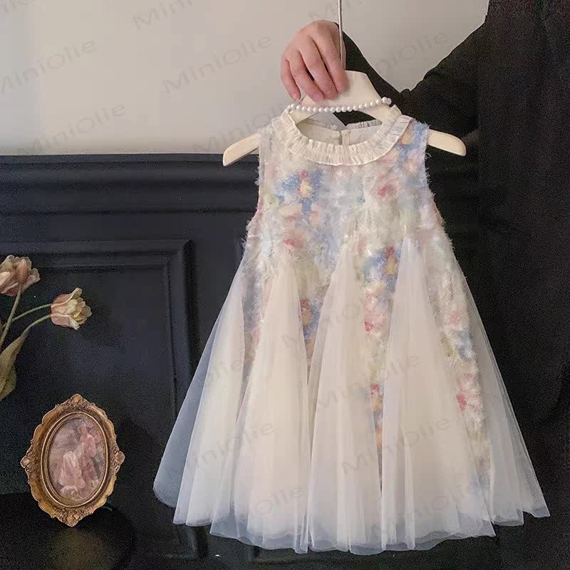 幼児用女の子用フラワーメッシュチュチュDress - image 4